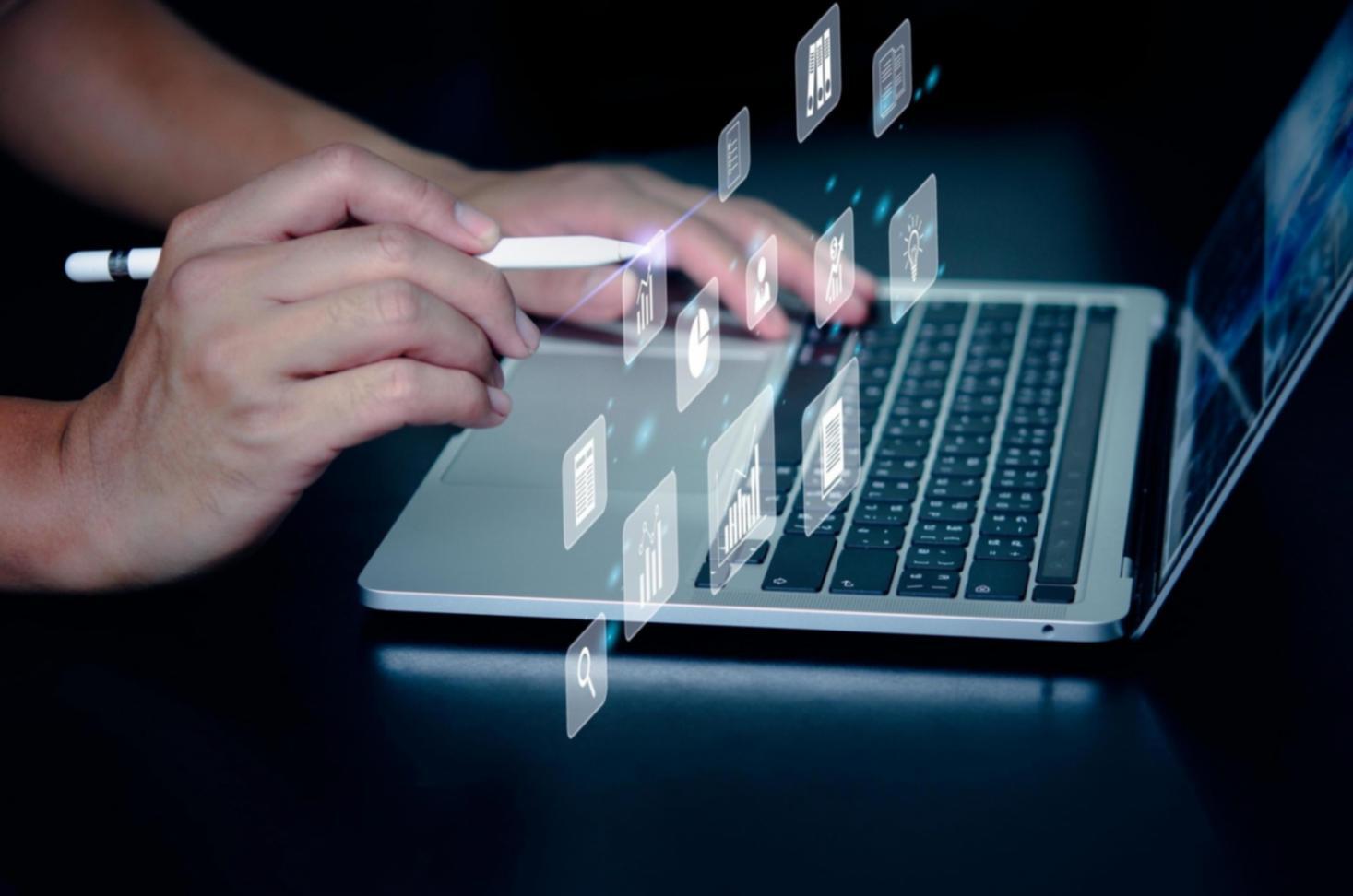 Transaction data being processed through AI classification pipeline